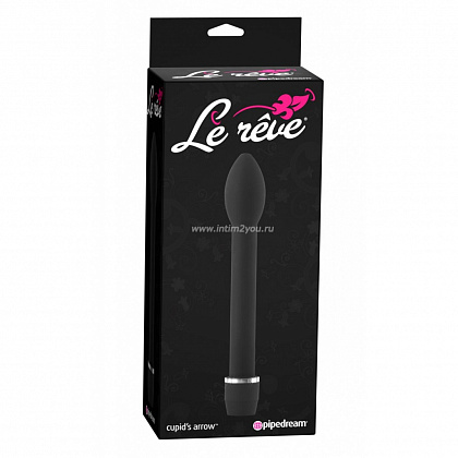 Чёрный вибратор LE REVE CUPIDS ARROW - 18 см.