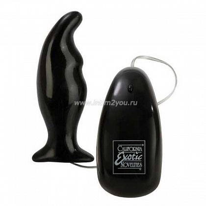 Анальная пробка Angled Prostate Massager с вибрацией черная