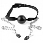 Черный кляп Fetish Fantasy Series Ball Gag   Nipple Clampsс зажимами на соски