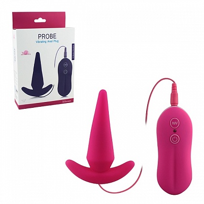 Розовая анальная вибровтулка Probe Vibrating Anal Plug