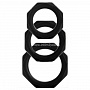 Набор чёрных эрекционных колец Octagon Rings 3 sizes (3 шт.)