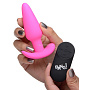 Розовая анальная вибропробка с пультом ДУ 21X Remote Control Vibrating Silicone Butt Plug - 10,4 см.