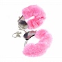 Металлические наручники Furry Love Cuffs с розовым мехом