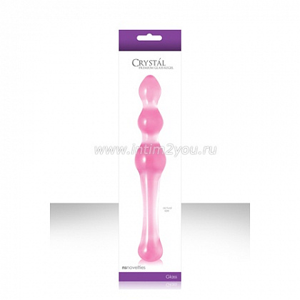 Малый розовый стеклянный анальный стимулятор CRYSTAL KEGEL