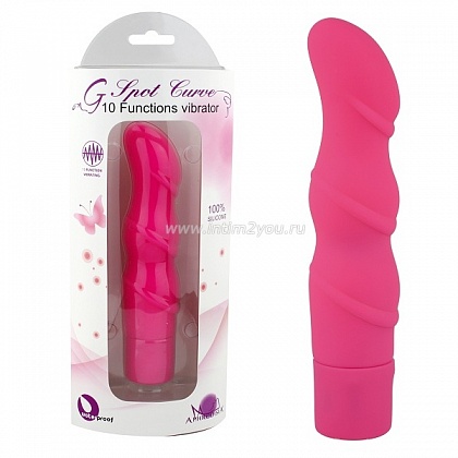 Розовый рельефный вибратор G Spot Curve